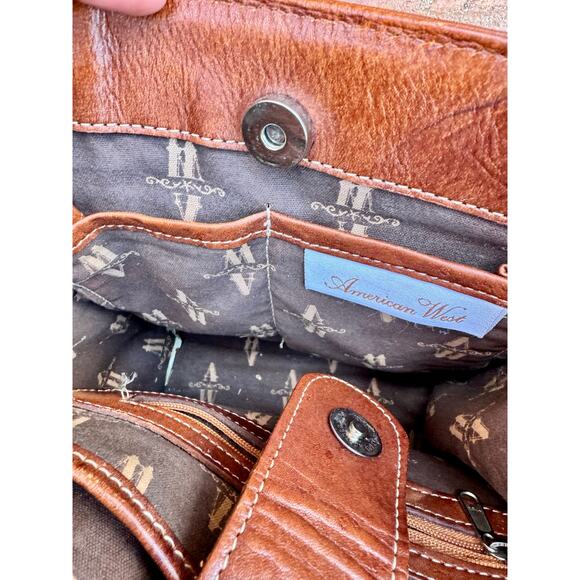 American West Tooled Leather Western Purse – 10x8.5 – Great Condition 👜🤠 - Picture 7 of 11